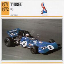 1971-1972 TYRRELL 003 Racing Classic Car Photo/Info Maxi Card