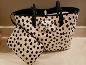 *MARC by MARC JACOBS* BLACK AND CREME POLKA DOT Large Tote Bag with POUCH, $278 - Picture 1 of 10