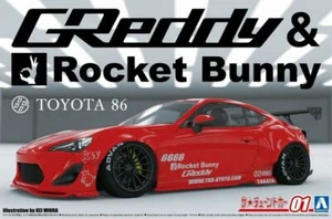 Aoshima 1/24 Model Car Kit Toyota 86 Greddy & Rocket Bunny w/Enkei Racing Wheel - Picture 1 of 3