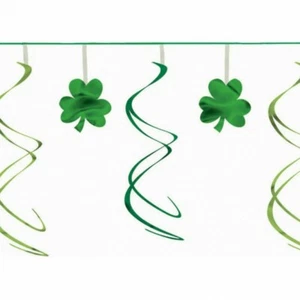 St. Patricks Day Folie Wirbel Girlande 12ft. Kleeblatt Deko - Bild 1 von 1