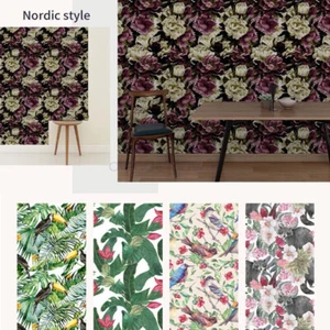 3m Floral Peel Stick Wallpaper Blooming Plants Flowers Self-Adhesive Home Decor - Picture 1 of 48