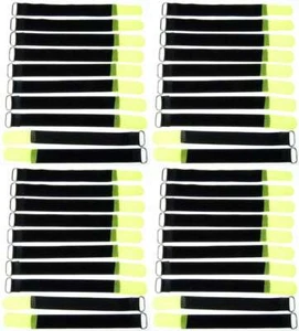 40x Kabelklett Klettband 200 x 20 mm neon gelb Öse Klett Kabelbinder Klettbänder - Afbeelding 1 van 9