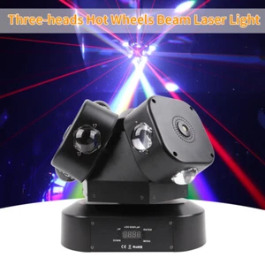 Luz principal móvil LED estroboscópica láser haz ruedas RGBW calientes de tres cabezales para DJ Club - Imagen 1 de 6