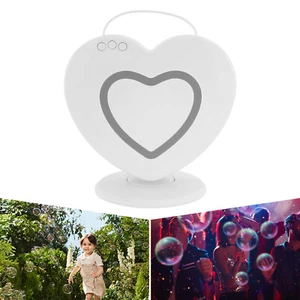 Macchina Automatica a Bolle di Sapone a Forma di Cuore con Rotazione 360° per Bambini Nuova - Foto 1 di 12