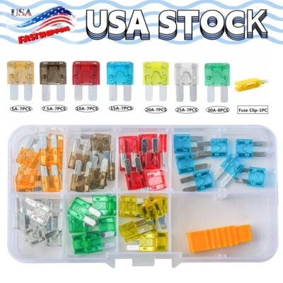 50pcs Micro2 Blade Fuses Assorted Kit Car Truck 30A 25A 20A 15A 10A 7.5A 5A - Image 1 of 4