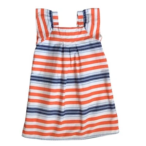 Gymboree Orange Blue White Striped Cap Sleeve Cotton Lightweight Dress Size 4T - Picture 1 of 6