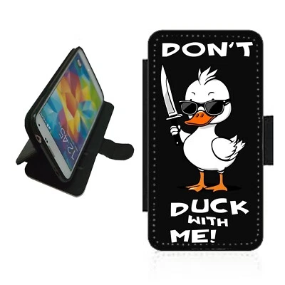 Don't duck Phone Case Wallet flip cover novelty fun picture DUC1 - Image 1 of 3