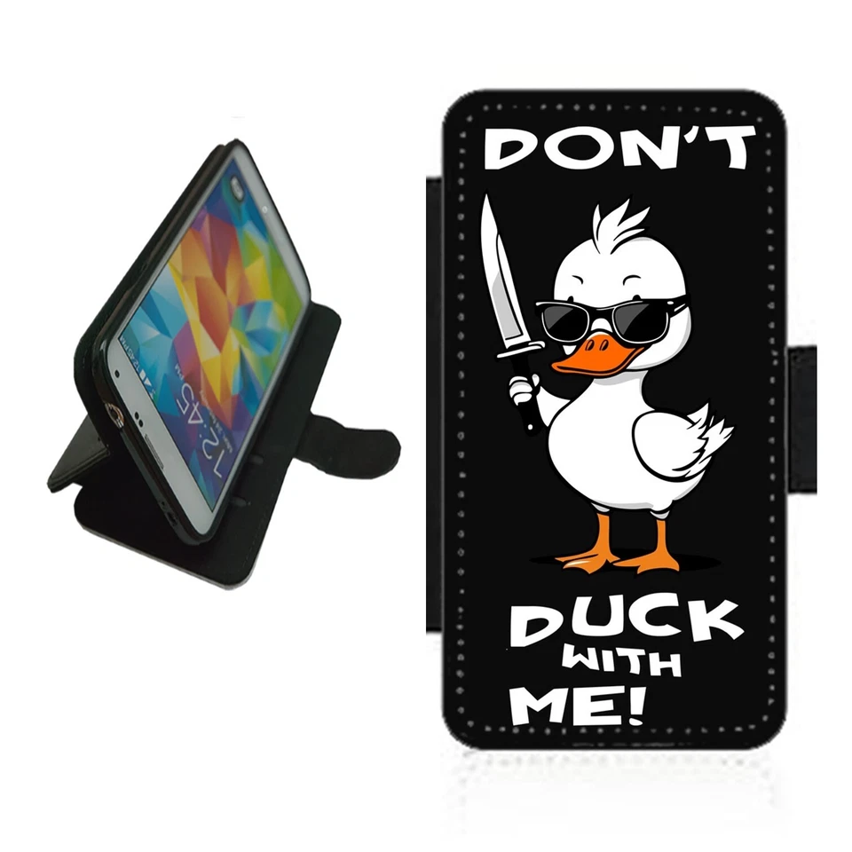 Don't duck Phone Case Wallet flip cover novelty fun picture DUC1 - Image 1 of 3