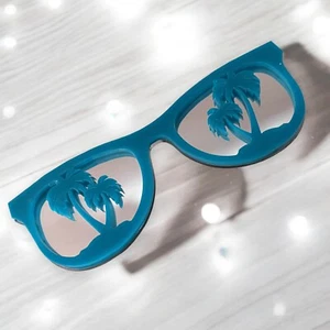 Holiday Bar Style Pair of Glasses Wall Mirrors & Hook, Custom Colours/Sizes - Picture 1 of 6