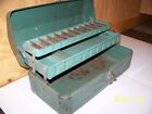 ANTIQUE 1950's Vintage ART DECO SIMONSEN STEEL TWO TRAY TACKLE BOX Made in USA