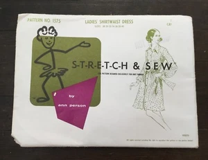 Vintage 1967 Pattern Stretch & Sew Shirtwaist Dress Shirtdress Bust 28-40 Uncut - Picture 1 of 4