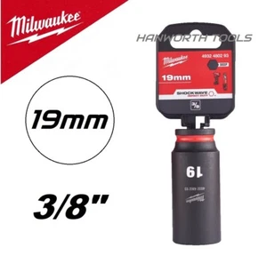 Milwaukee 19 mm Deep Socket Impact 3/8" Drive SQ - Hexagonal Shockwave 78 mm Métrica de Largo - Imagen 1 de 13