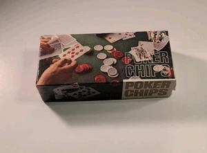 VINTAGE TAG TRANSCO TILT EDGE PLASTIC POKER CHIPS ORIGINAL BOX RED YELLOW BLUE - Picture 1 of 5