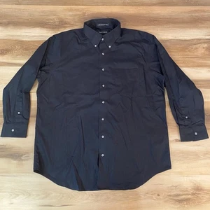 Paul Fredrick Shirt Mens 17.5-33 Black Non Iron Two Ply Cotton Classic Fit Dress - Picture 1 of 9