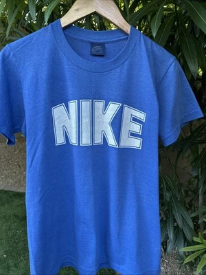 VTG 80s Nike Dome Logo T-shirt Kentucky Made USA Medium Rare OG Dunk Blue Tag - Image 1 of 4