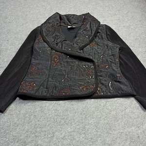 Chaqueta para mujer Joseph Ribkoff UK-20 USA-18 D-46 negra elástica lentejuelas blazer a presión - Imagen 1 de 13