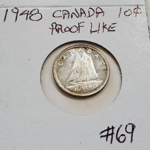 1948 CANADA DIME PROOF LIKE   #69 - Picture 1 of 4