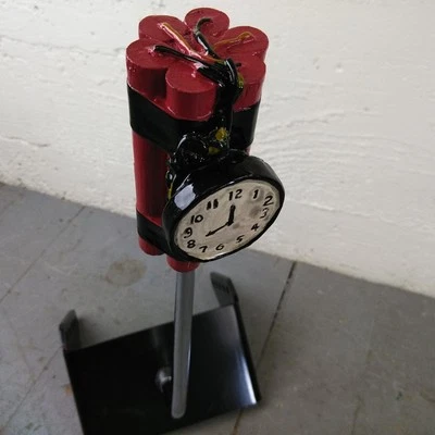 TicBom Bomb with Clock Custom Shift Knob Boom Timer Shifter hot rod rat v8 truck - Image 1 of 4