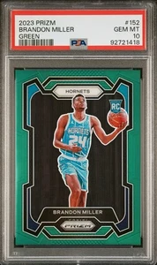 2023-24 Panini Prizm - Brandon Miller Rookie #152 Green Prizm (RC) PSA 10 - Bild 1 von 2