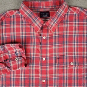 UNTUCKit Hemd Herren Größe 2XL rot kariert Freizeit Knopfleiste Langarm * - Bild 1 von 7