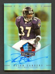 DEION SANDERS 2023 MOSAIC HALL OF FAME HOF PRIZM REFRACTOR AUTO AUTOGRAPH #1/50 - Picture 1 of 2