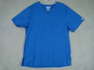 Cherokee Small Royal Blue V-Neck Medical Scrub Top - Picture 1 of 6