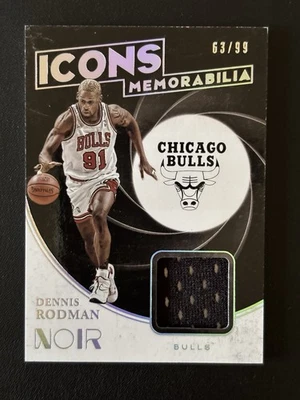 2020-21 Panini Noir Dennis Rodman Icons Memorabilia Card Serial #/99 🔥🔥🔥 - Image 1 of 4