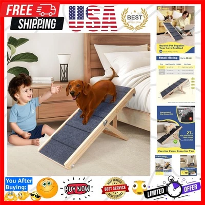 Elegant Folding Dog Ramp for Small Dogs - Adjustable for Safe Climbing - Image 1 of 4