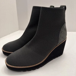 Eileen Fisher Damen Stiefeletten London Strick Keilabsatz Booties Strick grau Größe 8,5 - Bild 1 von 12