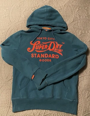 Superdry Sudadera con Capucha Edición Limitada Tokyo City Azul Turquesa Rojo Letras Hombre’s L Foto 1 de 3