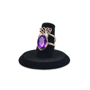 Display Jewellery Black Ring Stand Holder Velvet Jewelry Display Stand Holder - Picture 1 of 4