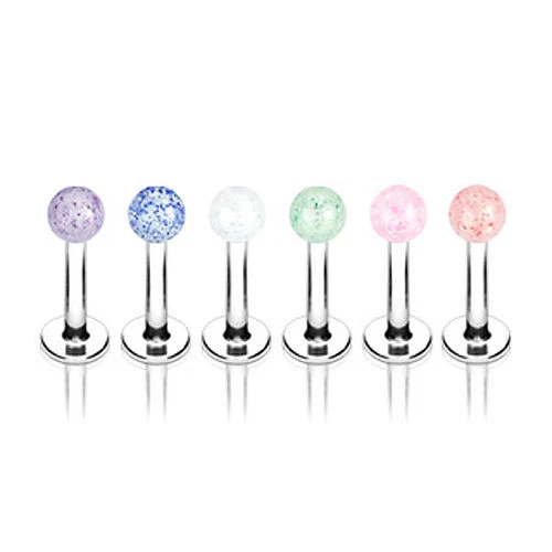 Lippenpiercing Labret Piercing Tragus Helix Conch Chirurgenstahl Monroe Glitter - Bild 1 von 1