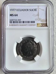 Ecuador 1 Sucre 1977 NGC MS 64 - Picture 1 of 2