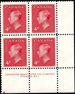Canada Stamp PB#292 - King George VI (1950) 4¢ - Bild 1 von 1