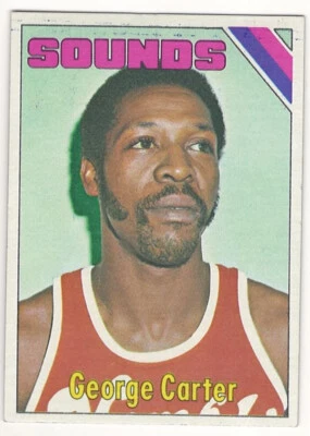 1975-76 TOPPS # 230 GEORGE CARTER SOUNDS BASKETBALL CARD - NO CREASES - LOOK !!! - Image 1 of 2