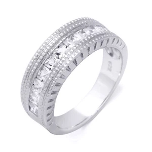 Anillo de plata esterlina clásico aniversario clásico de 0,25 quilates para mujer talla 5-9 - Imagen 1 de 6