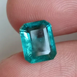 Vivid Blueish Green Emerald Loose Gemstone Ring Size Zambia Stone 2.53 CT - Picture 1 of 5