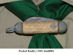 Hand Carved Pocket Knife Neckerchief Slide - Picture 1 of 1