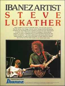 Toto band Steve Lukather 1983 Ibanez Artist guitar ad 8 x 11 advertisement print - Picture 1 of 3