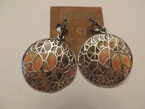 Peace Symbol Earring Unusual (like a stained glass window you can see through) - Picture 1 of 11