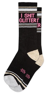 I SH*T GLITTER Socks by Gumball Poodle Novelty Statement Gym Socks - Picture 1 of 2