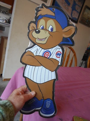 CHICAGO CUBS MASCOT BEAR 11x17 wood sign 2014 WINCRAFT STILL IN CELLO WRAP - Image 1 of 4