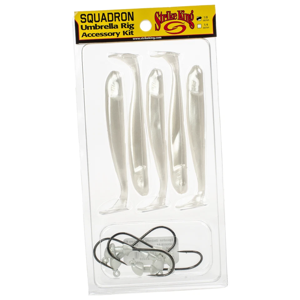Strike King Squadron Umbrella Rig Kit Paddletail Swimbaits & A-Rig Jigheads - Image 1 of 1
