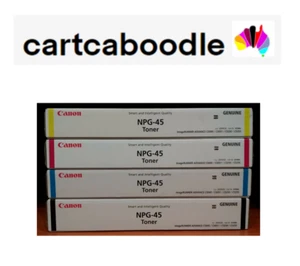 4 Canon NPG45 / NPG-45 Genuine FULL Toner Set - iR Adv C5045 C5051 C5255 - BCMY - Picture 1 of 4