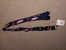 MLB Cleveland Indians Navy Breakaway Lanyard Keychain NWT Free Shipping