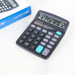 12 Digits Electronic Calculator Solar Calculator Dual Power Desktop Calculators - Picture 1 of 14