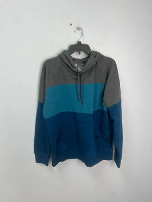 Xersion Blue and Gray Colorblock Long Sleeve Hoodie Sweatshirt Men's Sz Large - Image 1 of 4
