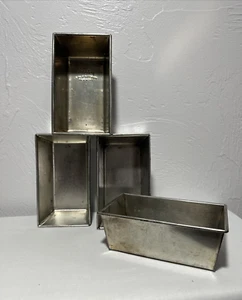 Bake King Vintage Folded Edge Metal Mini Loaf Pan 6” Set of 4 - Picture 1 of 22