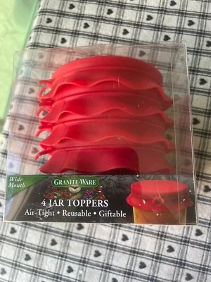 Granite Ware Wide Mouth Jar Toppers Canning Jars Box Of 4 New! - Image 1 of 4