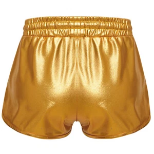 Kids Girls Metallic Shiny Hot Pants Dance Bottoms Hip hop Jazz Shorts Dancewear - Picture 1 of 68